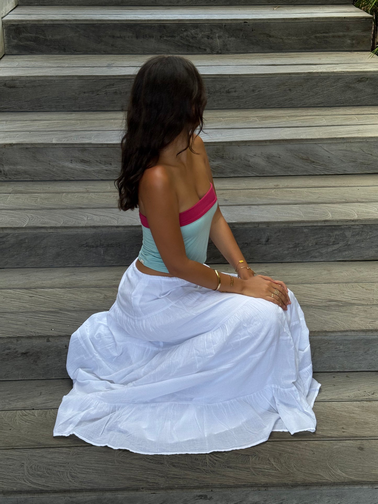 007 - frances top in seafoam/hibiscus