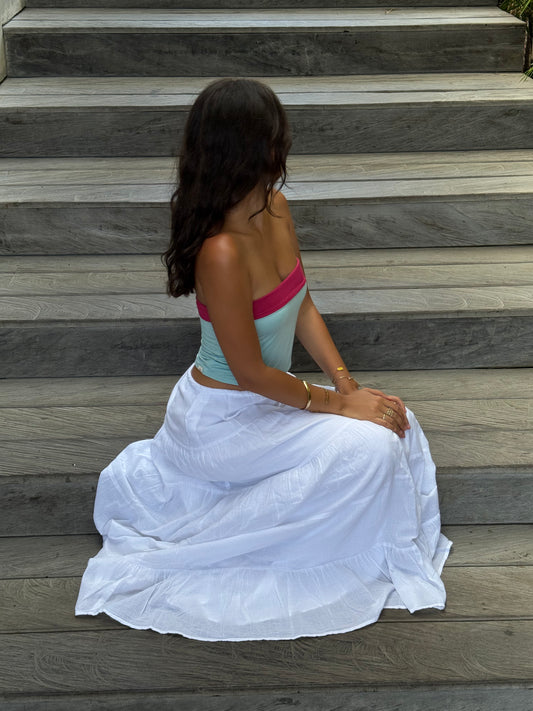 007 - frances top in seafoam/hibiscus